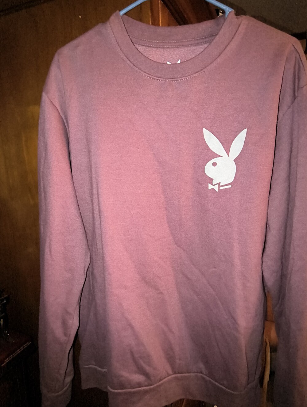 PLAYBOY Long Sleeve Crewneck Sweatshirt in Mauve Pink